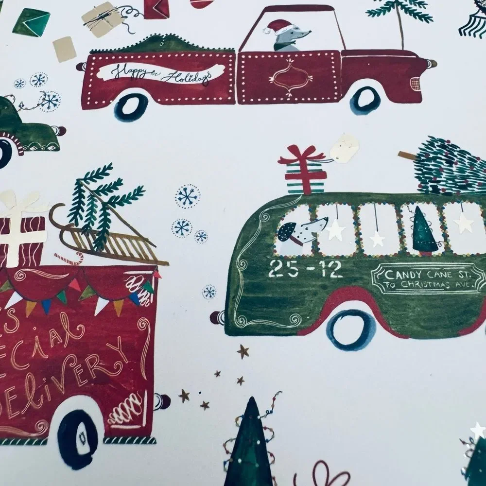 Christmas Transport Dogs Airplane Train Car Large Gift Bag